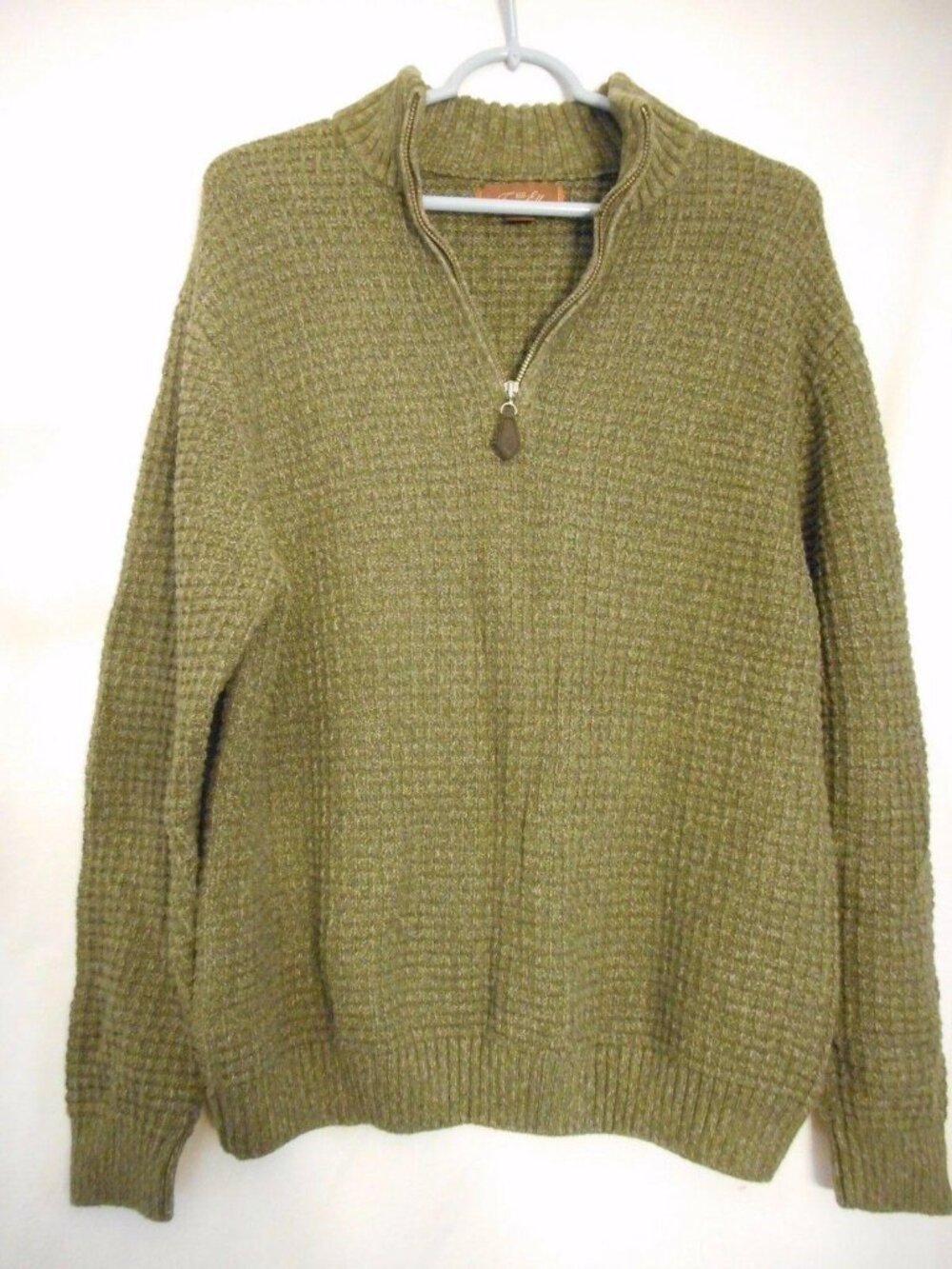 Tasso Elba 1/2 Zip style Green / Brown sweater